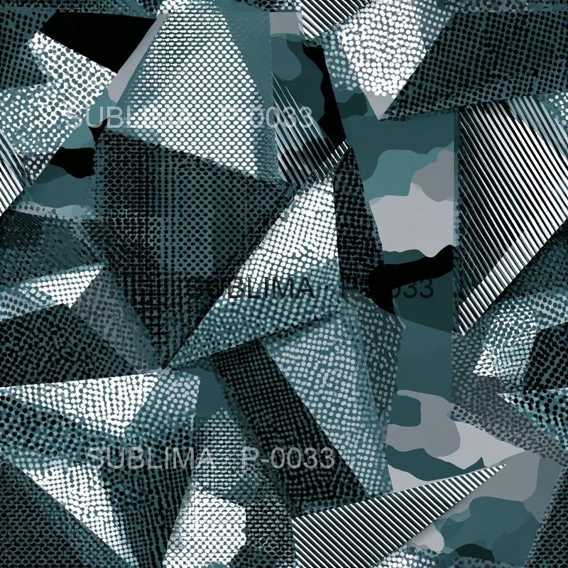P-0033 Geometric Camo seamless print pattern by Sublima