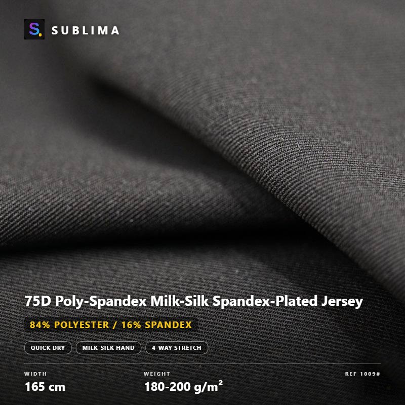 75D Poly-Spandex Milk-Silk Spandex-Plated Jersey knitted fabric