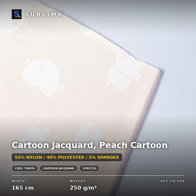 Cartoon Jacquard, Peach Cartoon knitted fabric