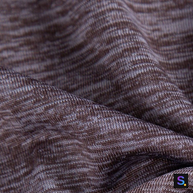 Cloud-Pattern Jersey, Brown knitted fabric, nylon / polyester