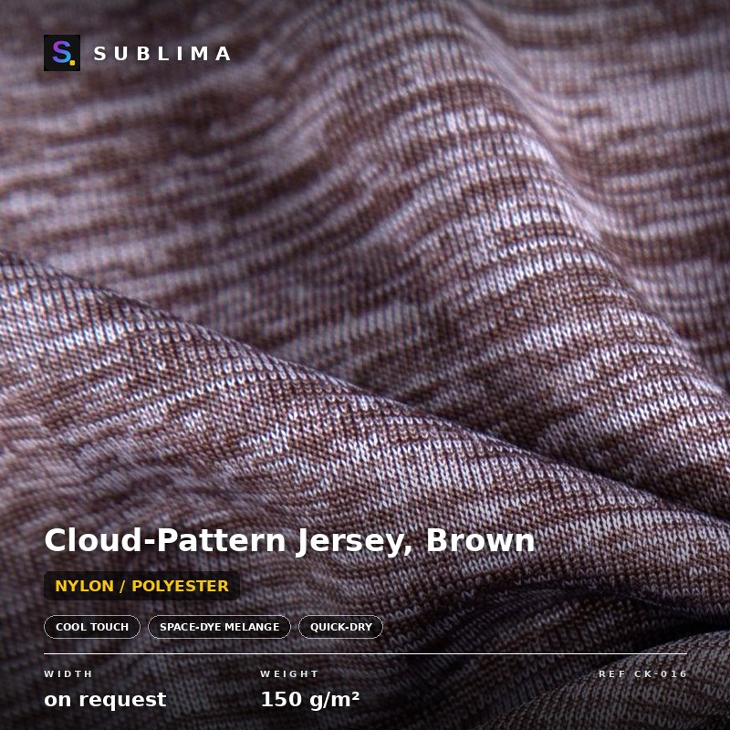 Cloud-Pattern Jersey, Brown knitted fabric
