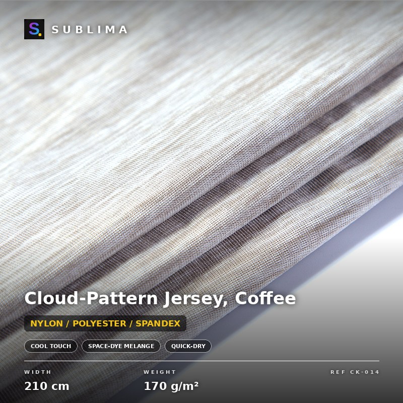 Cloud-Pattern Jersey, Coffee knitted fabric