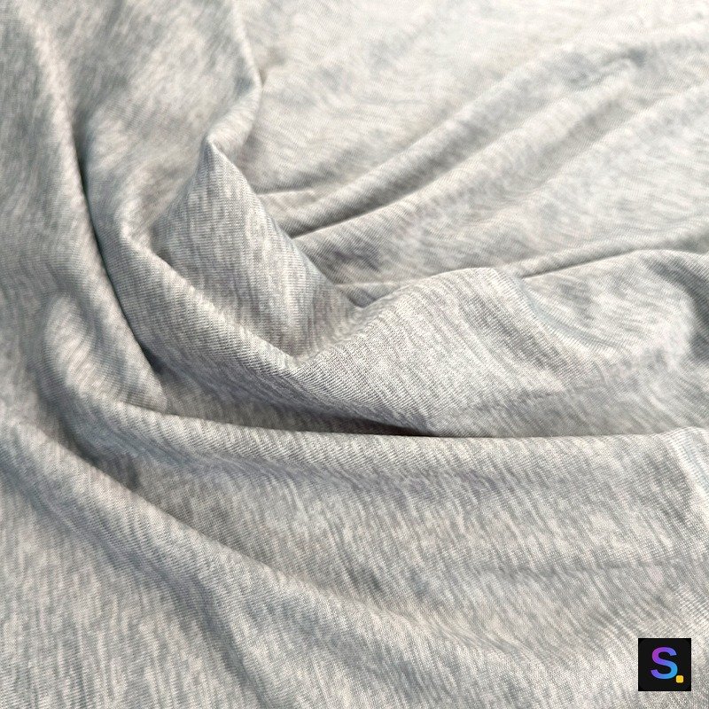 Cloud-Pattern Jersey, Heather Grey knitted fabric, nylon / spandex