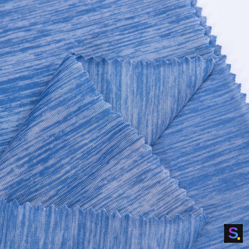 Cloud-Pattern Jersey, Royal Blue knitted fabric, nylon / polyester