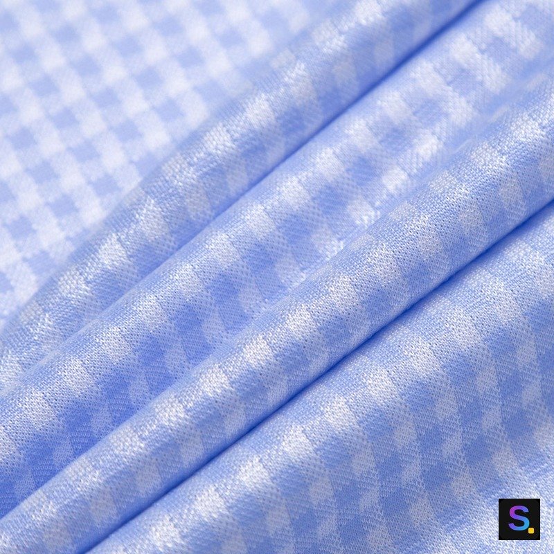 Cooling Jacquard, Blue Gingham — photo 2