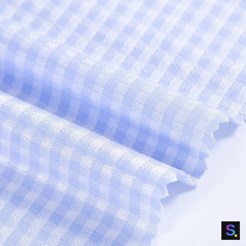 Cooling Jacquard, Blue Gingham — photo 3