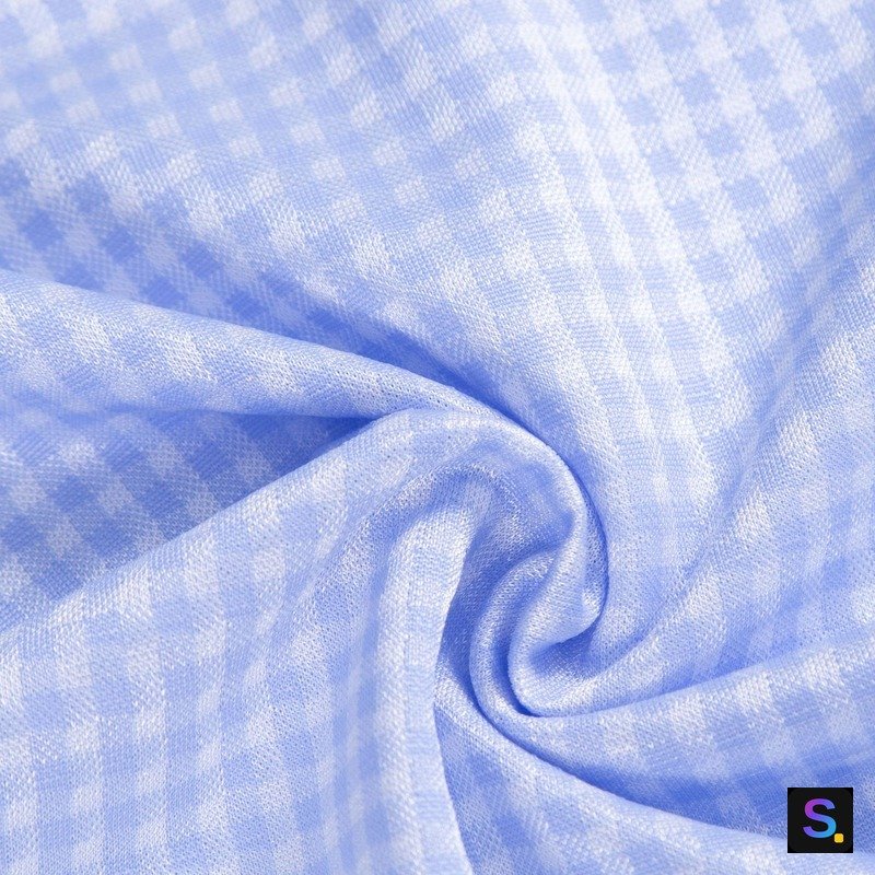 Cooling Jacquard, Blue Gingham — photo 4