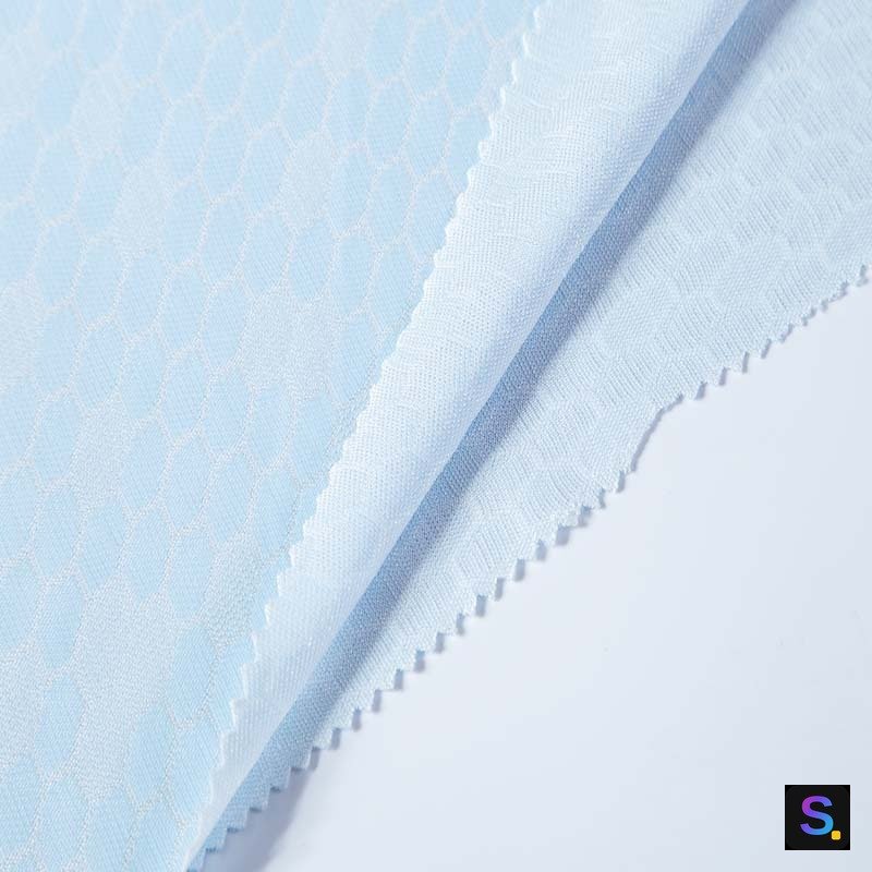 Cooling Jacquard, Light Blue Honeycomb — photo 3