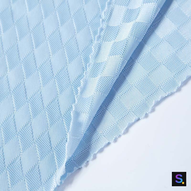 Cooling Jacquard, Light Blue Square Check — photo 2