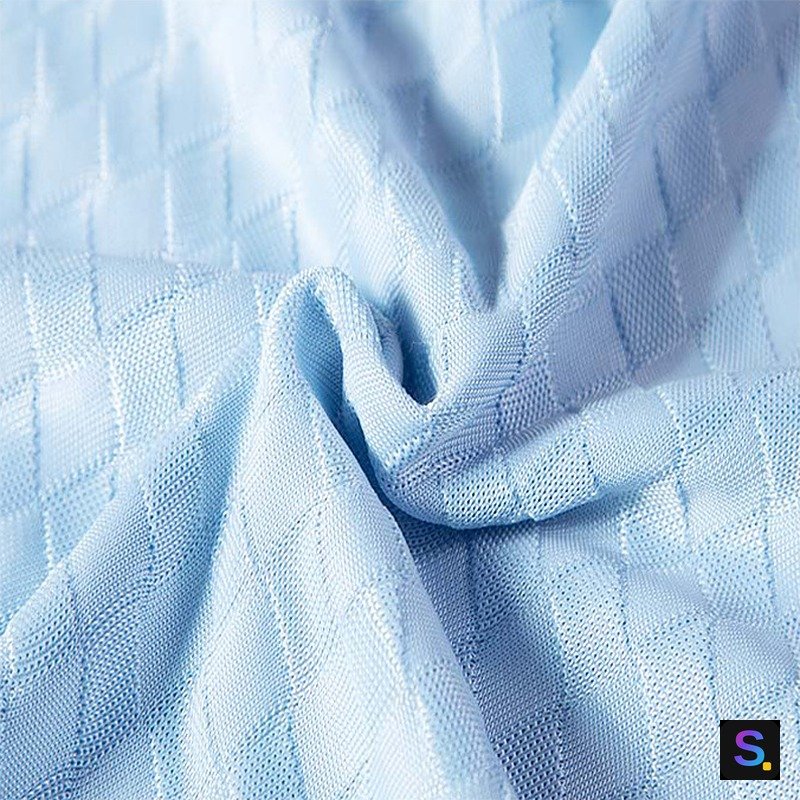Cooling Jacquard, Light Blue Square Check — photo 3