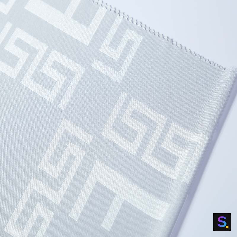 Cooling Jacquard, Light Grey Patchwork Block knitted fabric, nylon / polyester / spandex