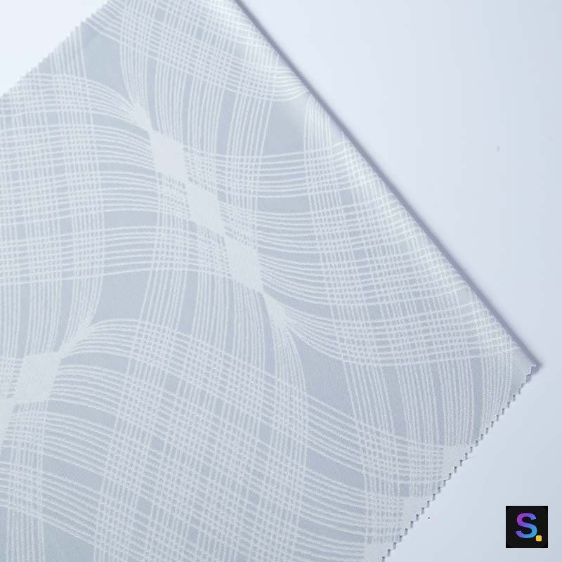 Cooling Jacquard, Light Grey Wave knitted fabric, 50% nylon / 45% polyester / 5% spandex