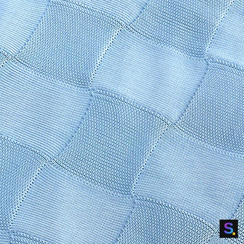 Cooling Jacquard, Sky Blue Large Check knitted fabric, nylon