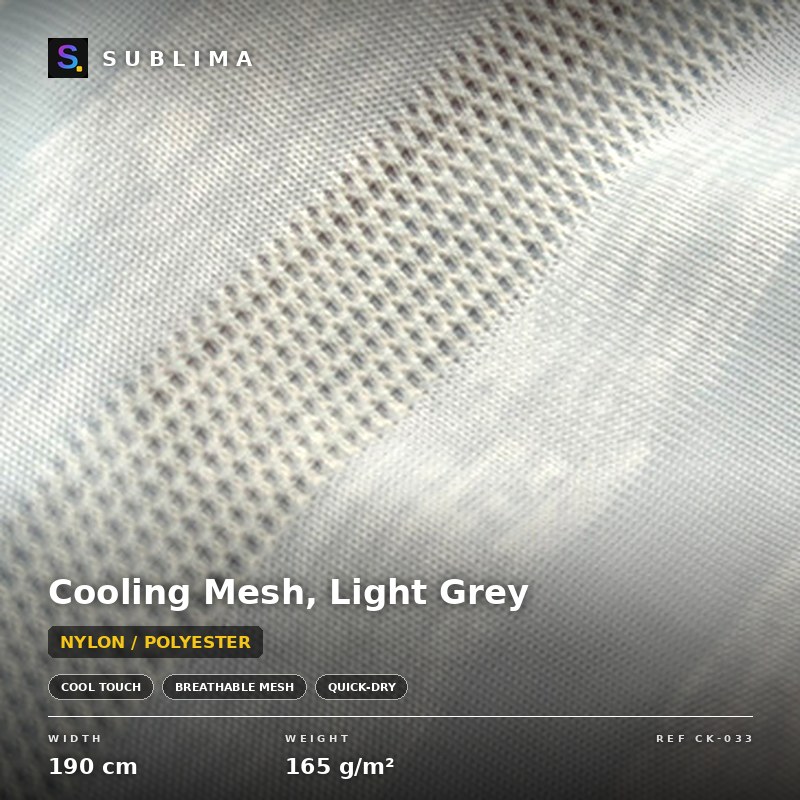 Cooling Mesh, Light Grey knitted fabric