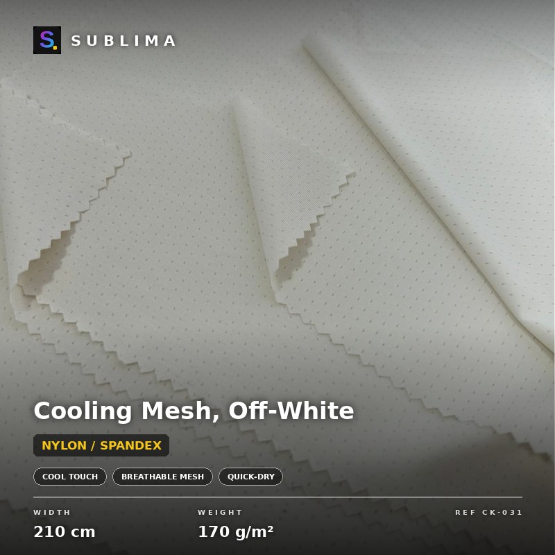 Cooling Mesh, Off-White knitted fabric