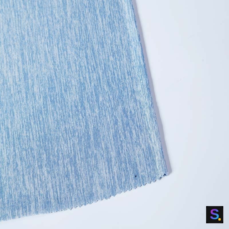 Nylon/PE Cooling Jersey, Blue knitted fabric, nylon / PE