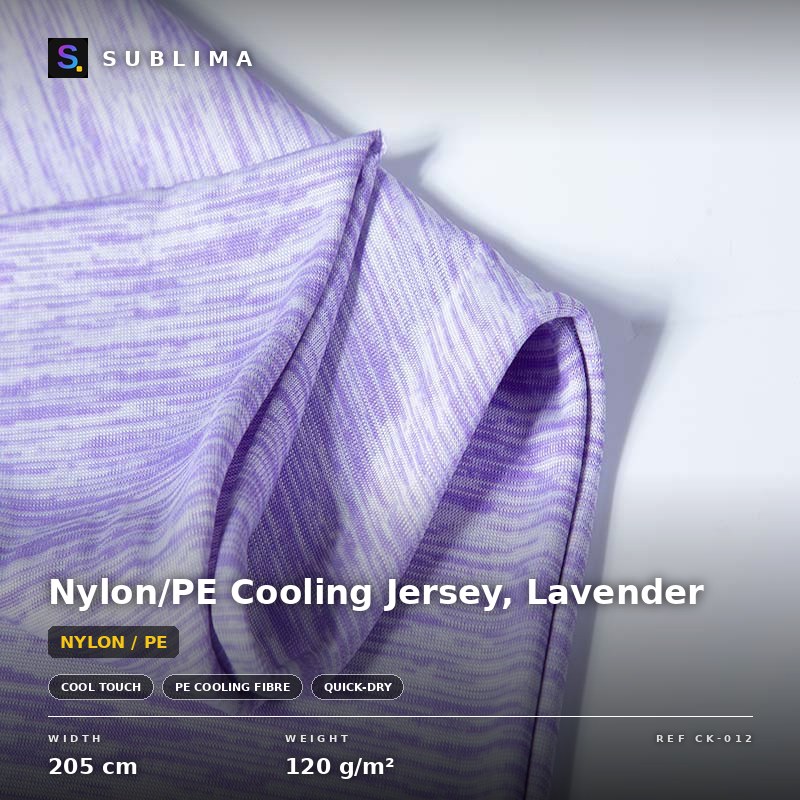 Nylon/PE Cooling Jersey, Lavender knitted fabric
