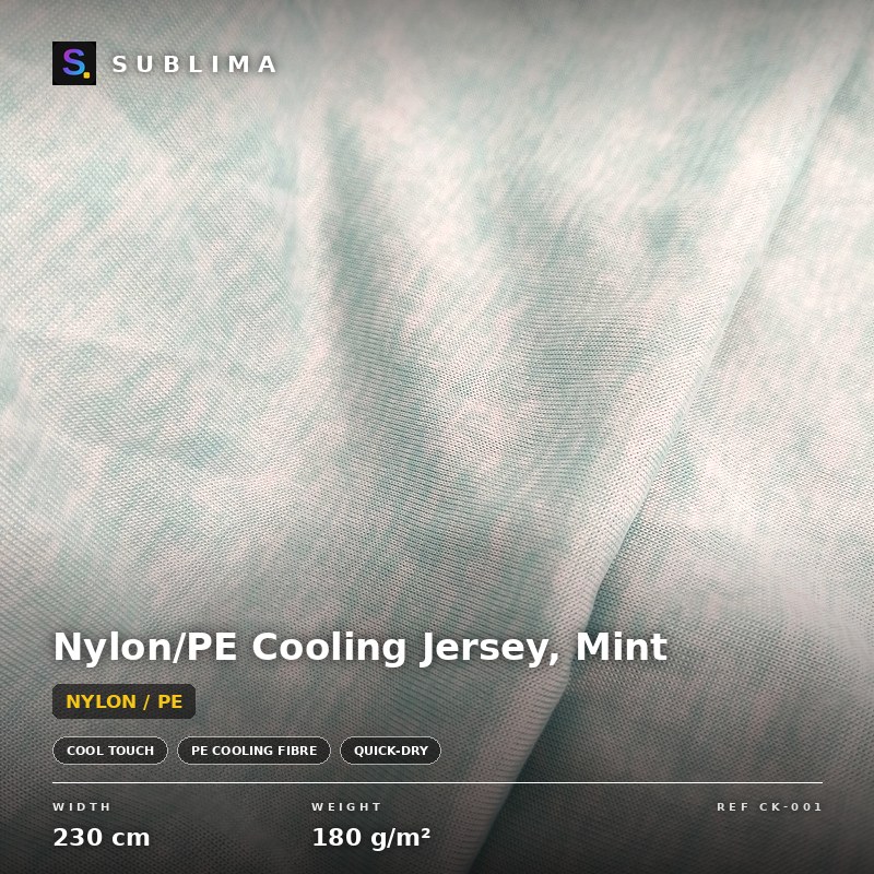 Nylon/PE Cooling Jersey, Mint knitted fabric