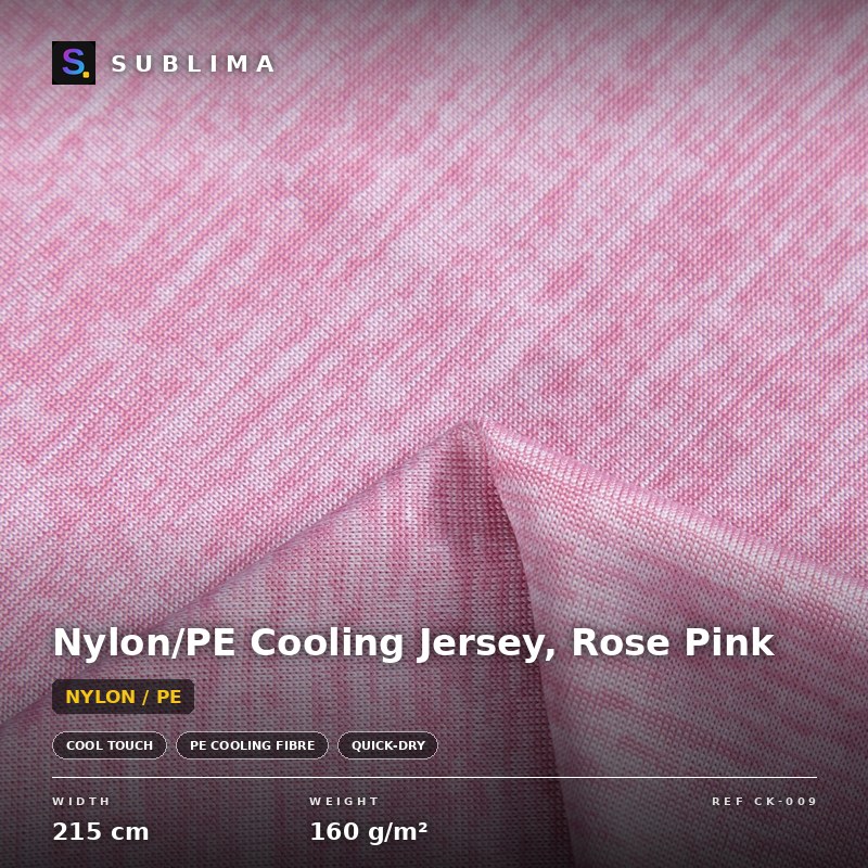 Nylon/PE Cooling Jersey, Rose Pink knitted fabric
