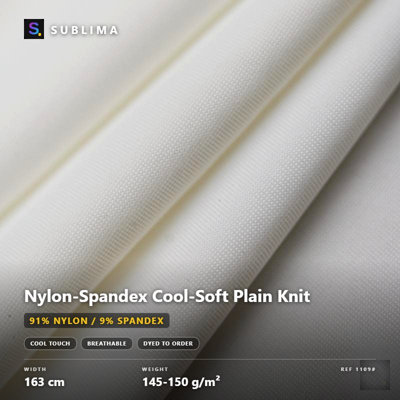 Nylon-Spandex Cool-Soft Plain Knit knitted fabric