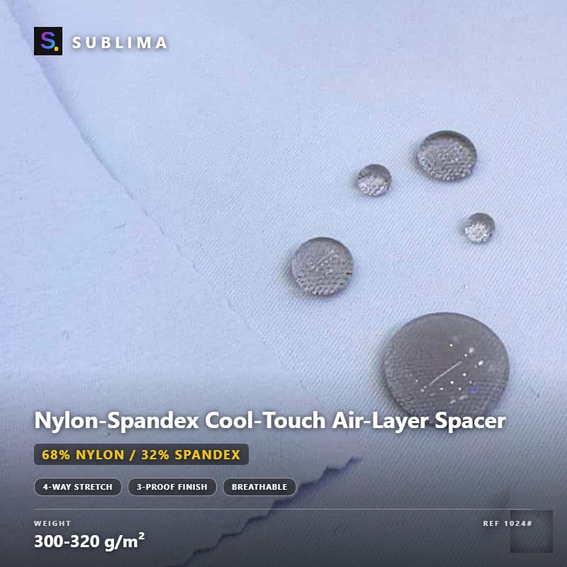 Nylon-Spandex Cool-Touch Air-Layer Spacer knitted fabric