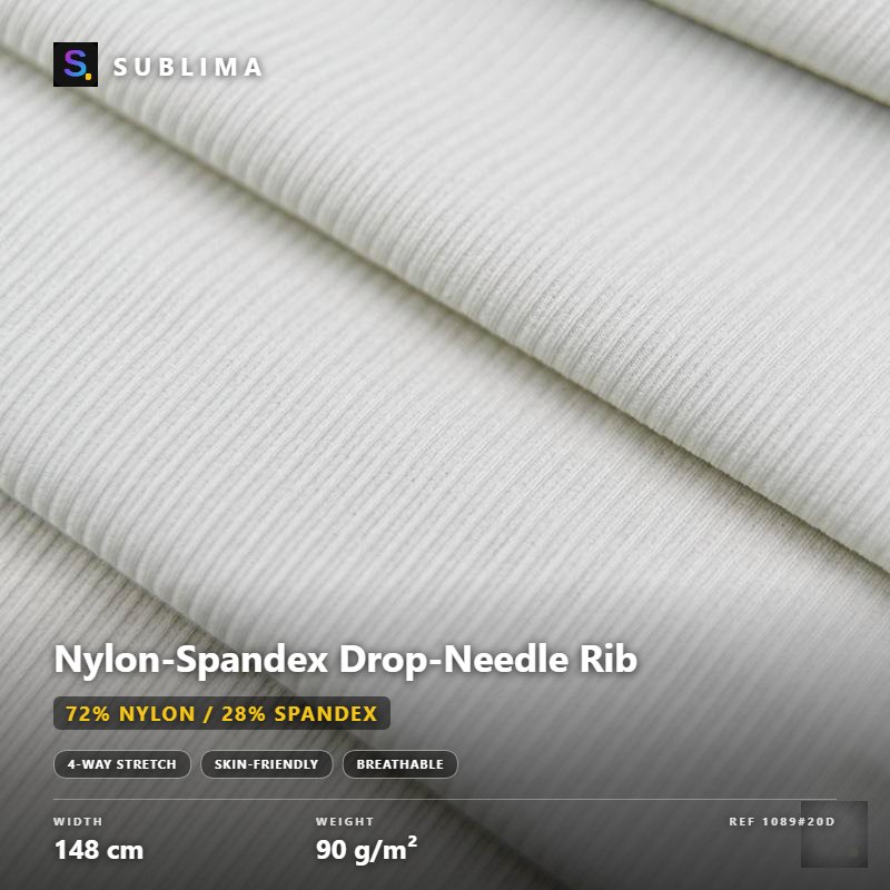 Nylon-Spandex Drop-Needle Rib knitted fabric