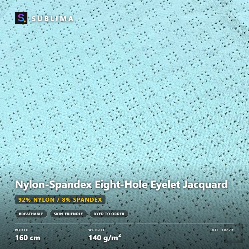 Nylon-Spandex Eight-Hole Eyelet Jacquard knitted fabric