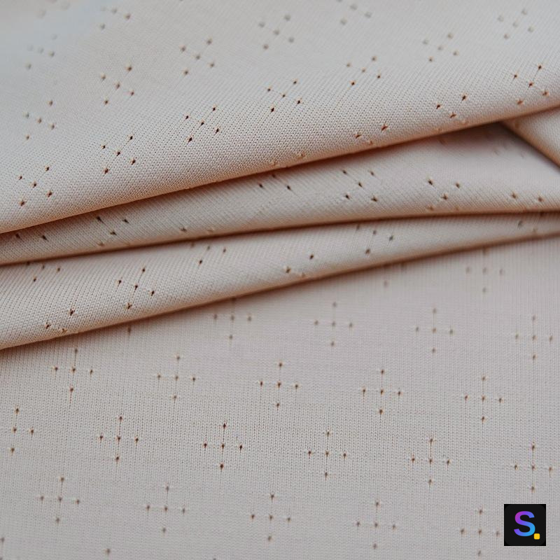 Nylon-Spandex Five-Hole Eyelet Jacquard surface detail