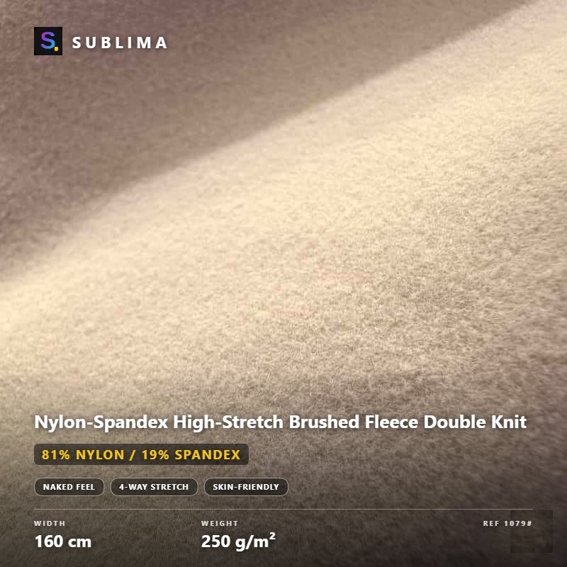 Nylon-Spandex High-Stretch Brushed Fleece Double Knit knitted fabric