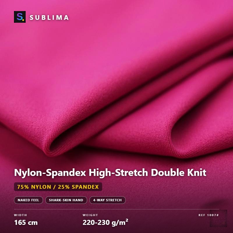 Nylon-spandex high-stretch double knit fabric