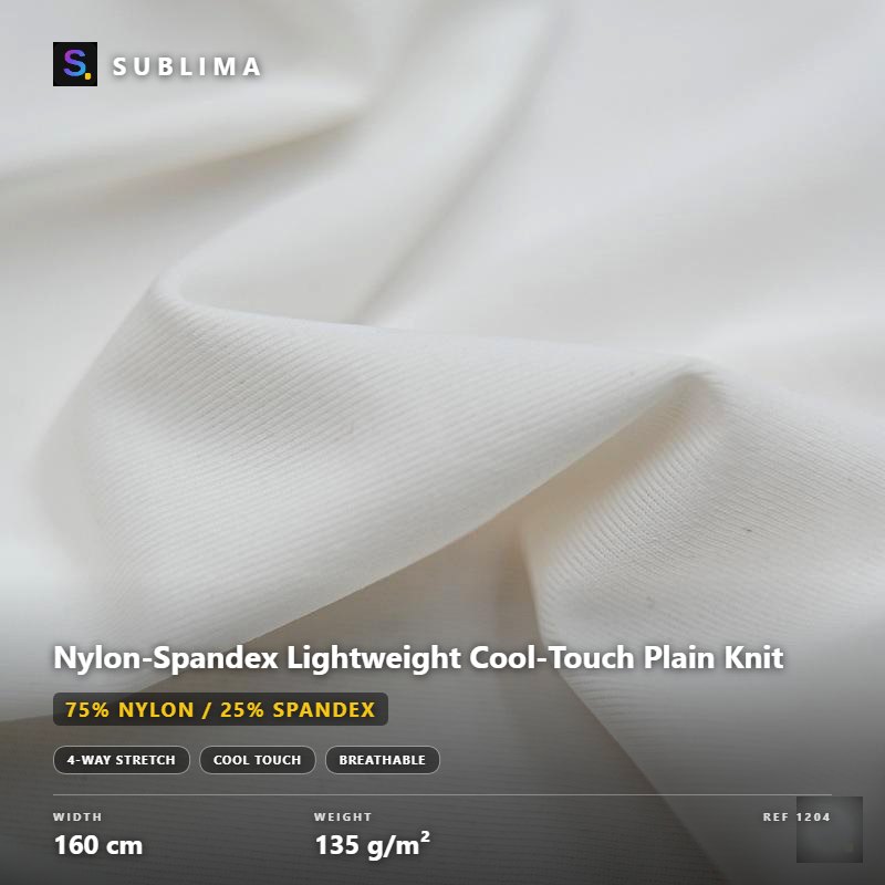 Nylon-Spandex Lightweight Cool-Touch Plain Knit knitted fabric