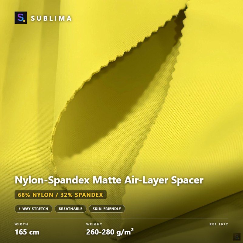 Nylon-Spandex Matte Air-Layer Spacer knitted fabric