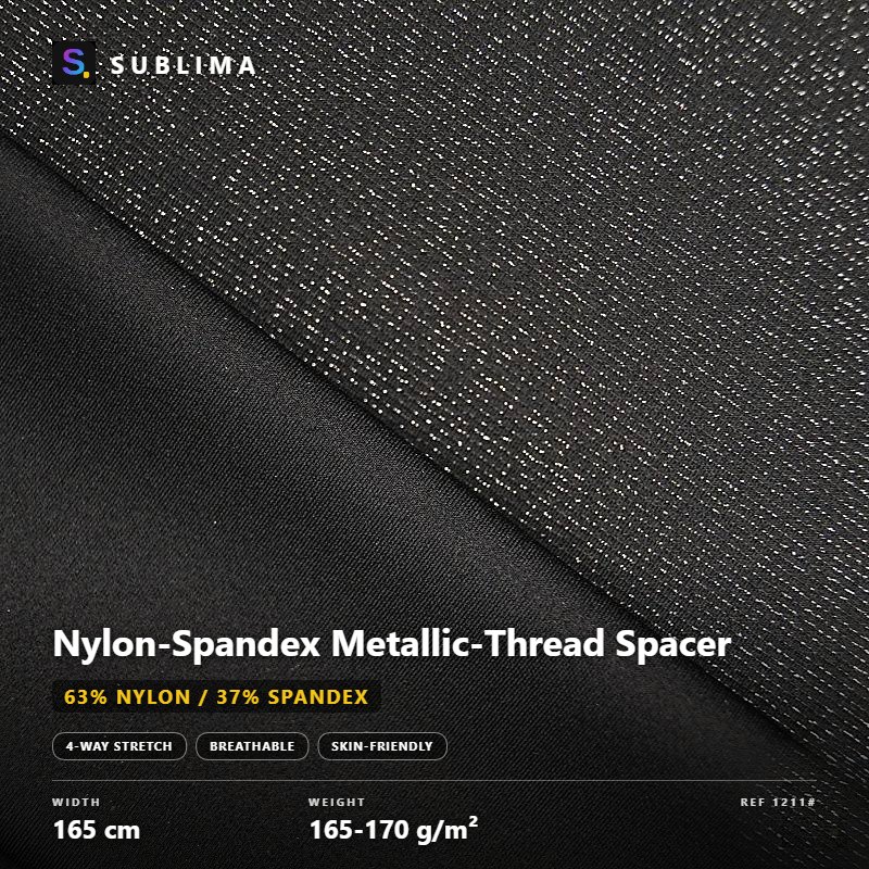 Nylon-Spandex Metallic-Thread Spacer knitted fabric