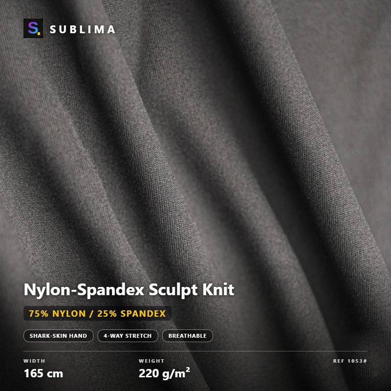 Nylon-spandex sculpt knit fabric