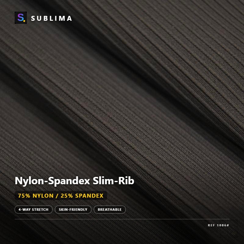 Nylon-Spandex Slim-Rib knitted fabric