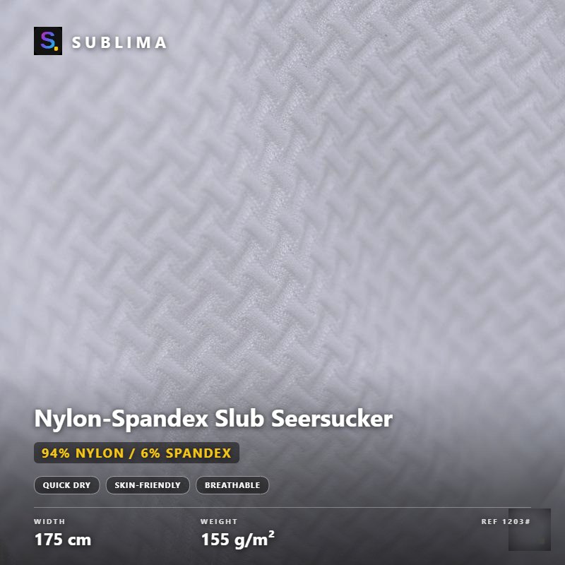 Nylon-Spandex Slub Seersucker knitted fabric