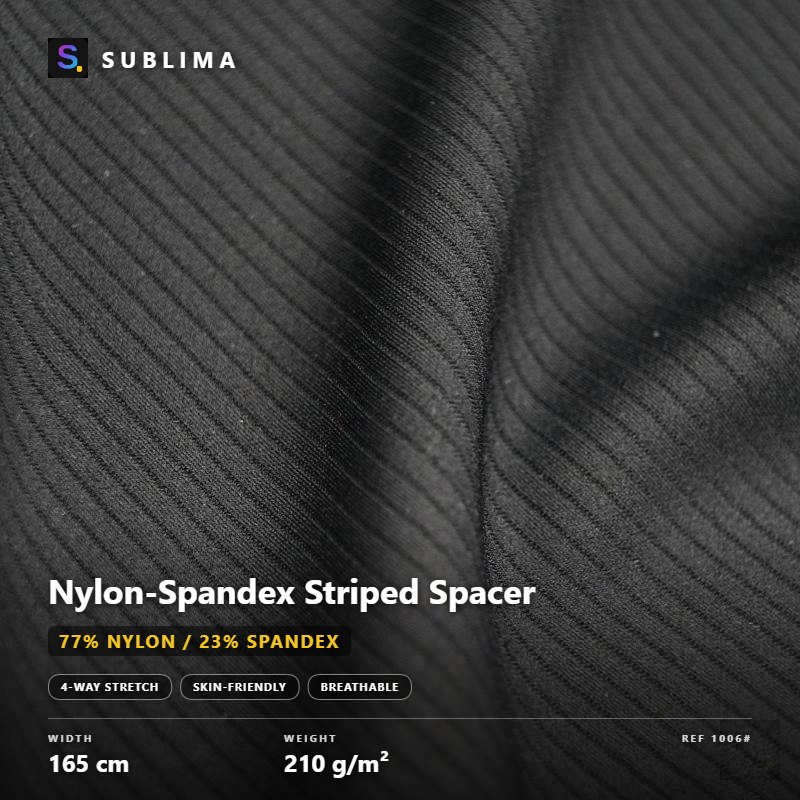 Nylon-Spandex Striped Spacer knitted fabric