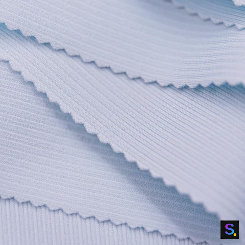Nylon-Spandex Two-Yarn Drop-Needle Stripe knitted fabric, 75% nylon / 25% spandex