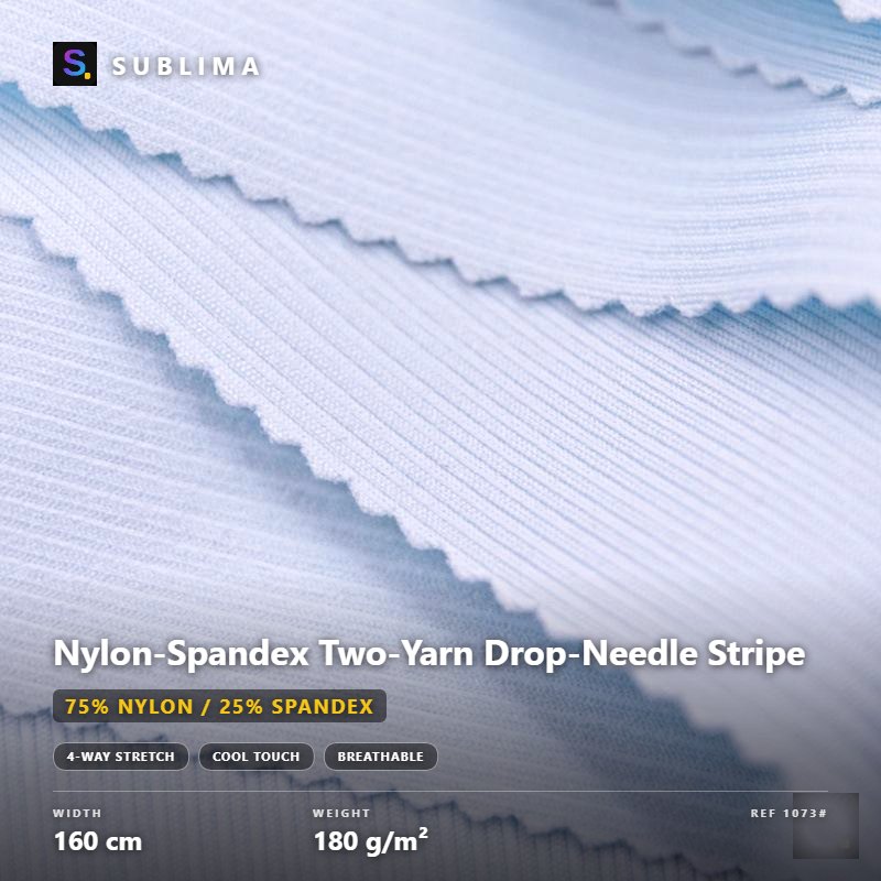 Nylon-Spandex Two-Yarn Drop-Needle Stripe knitted fabric