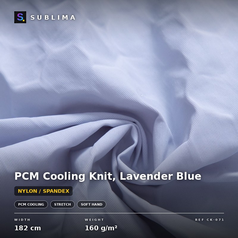 PCM Cooling Knit, Lavender Blue knitted fabric