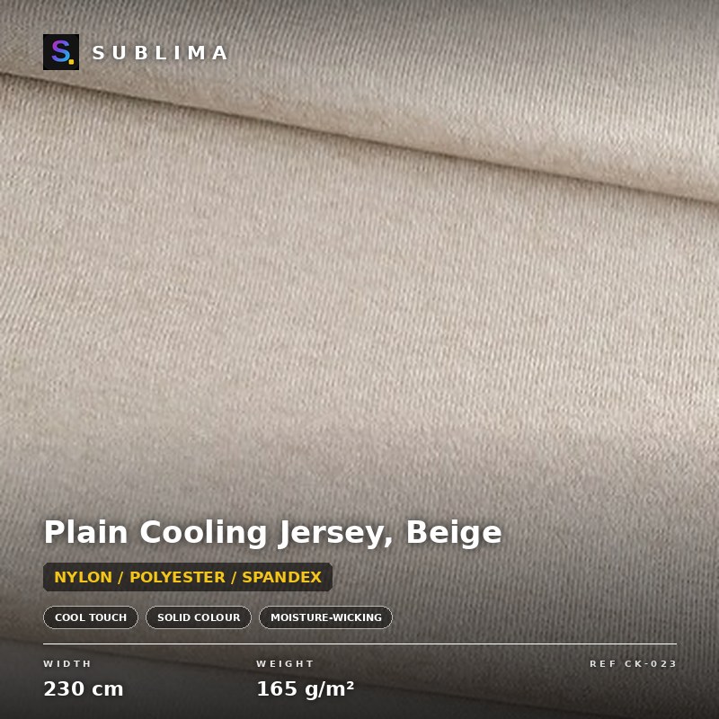 Plain Cooling Jersey, Beige knitted fabric