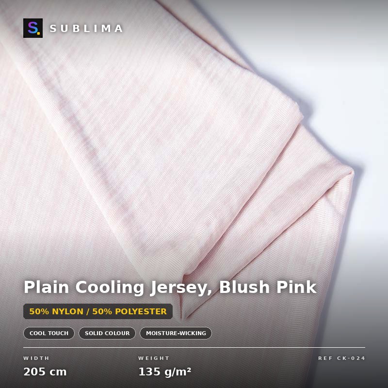 Plain Cooling Jersey, Blush Pink knitted fabric