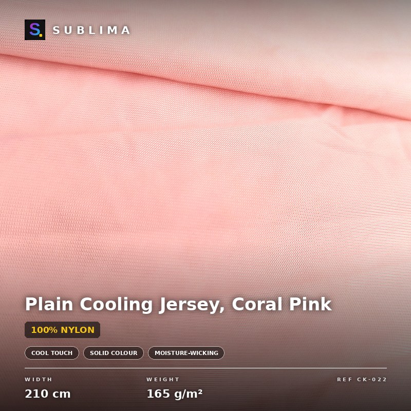 Plain Cooling Jersey, Coral Pink knitted fabric