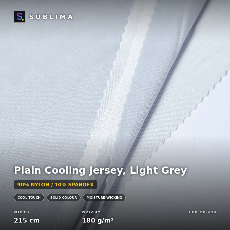Plain Cooling Jersey, Light Grey knitted fabric