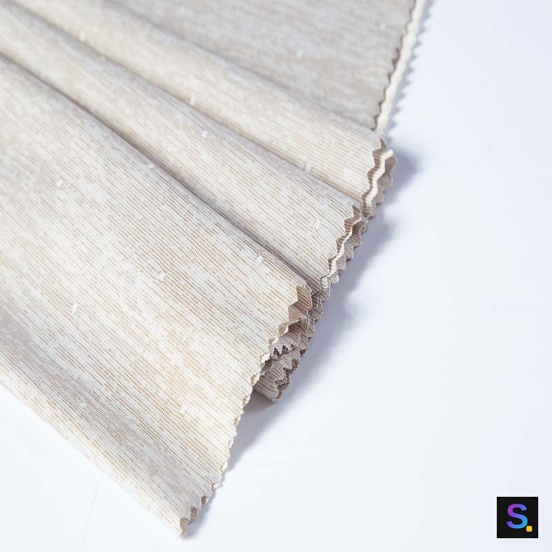 Plain Cooling Jersey, Light Khaki knitted fabric, 50% nylon / 50% polyester