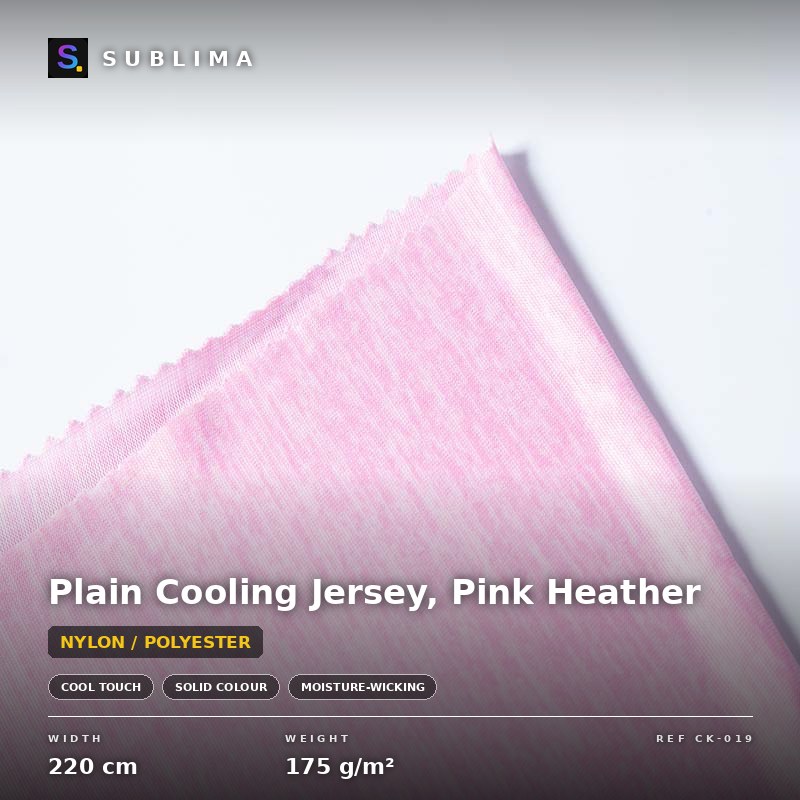 Plain Cooling Jersey, Pink Heather knitted fabric