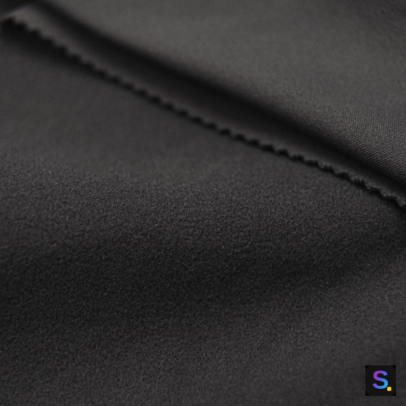 Poly-Spandex High-Stretch Brushed Fleece knitted fabric, 80% polyester / 20% spandex