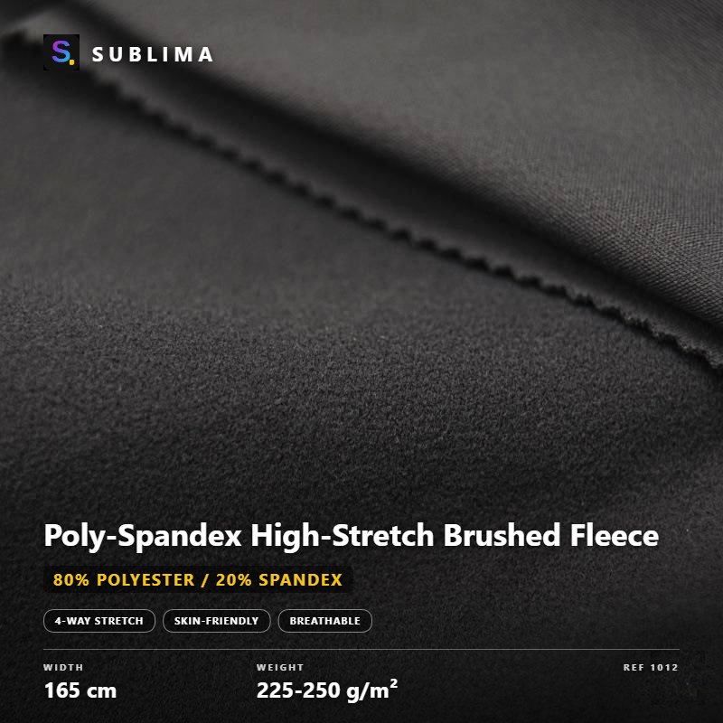 Poly-Spandex High-Stretch Brushed Fleece knitted fabric