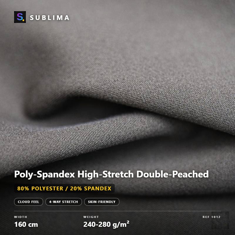 Poly-Spandex High-Stretch Double-Peached knitted fabric