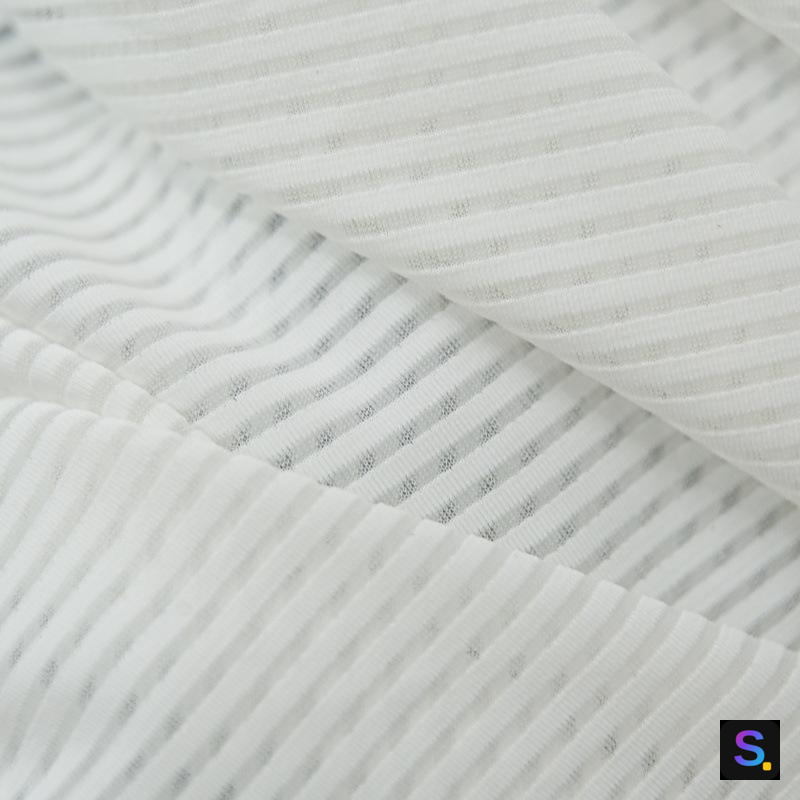 Poly-Spandex Pinstripe Stretch Knit surface detail